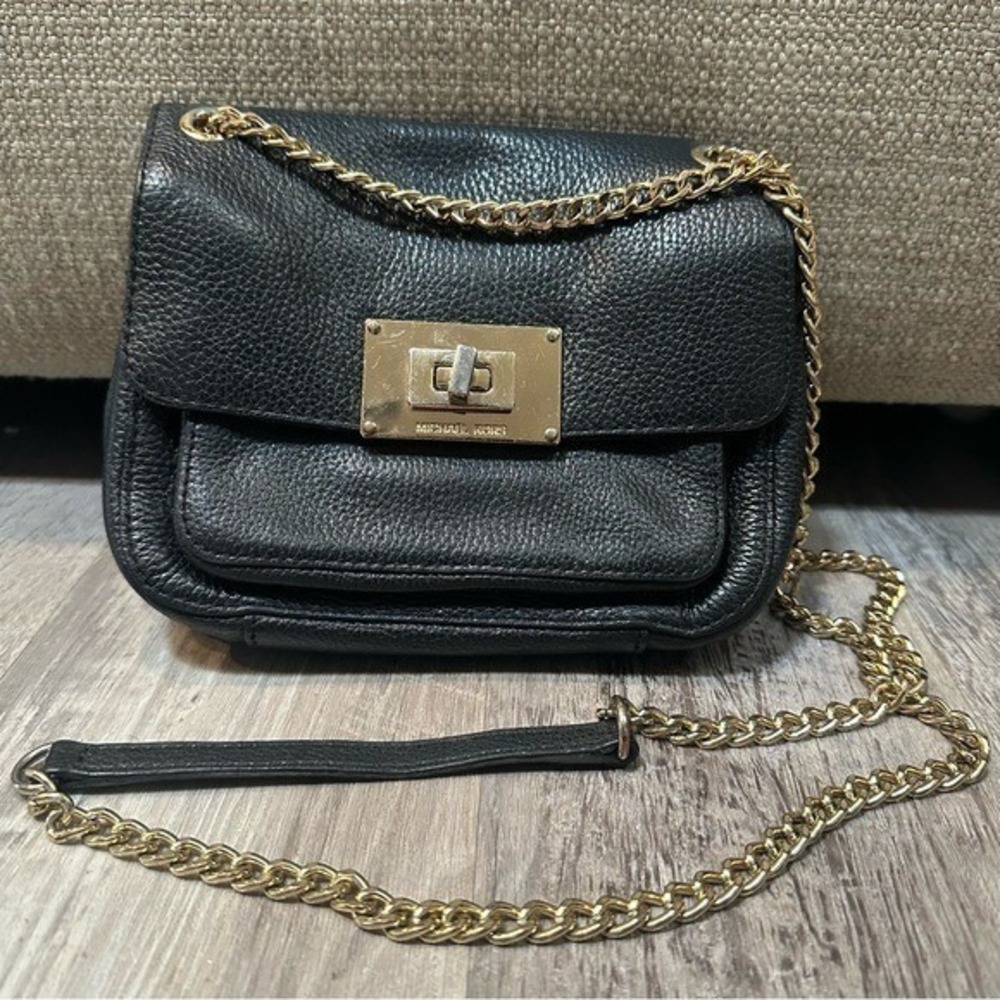 MICHAEL KORS‎ Bag Sloan Crossbody Shoulder Leather Chain Strap Black
